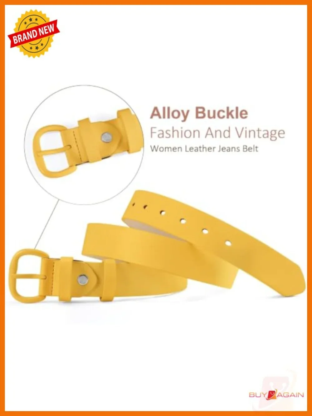 Women Leather Belt with Pin Buckle for Jeans Pants Dresses
